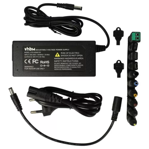 VHBW Netzadapter mit 10 Anschlüssen - 200 cm, 5-24 V, 0,1-2,5 A