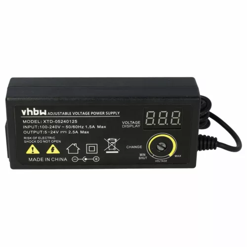 VHBW Netzadapter mit 10 Anschlüssen - 200 cm, 5-24 V, 0,1-2,5 A