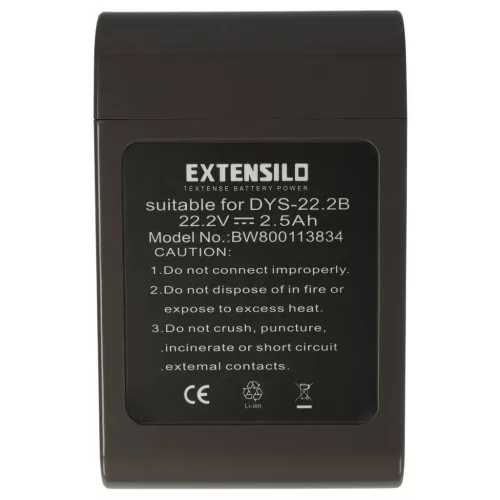 VHBW Battery for Dyson 17083-5010, 202932-02, 17083-3009, 17083-3511 - 2500 mAh, 22.2 V, Li-Ion