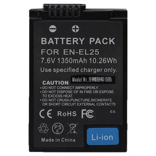 VHBW Nikon EN-EL25, VFB12502 Akku - 1350 mAh, 7,6 V, Li-Ion