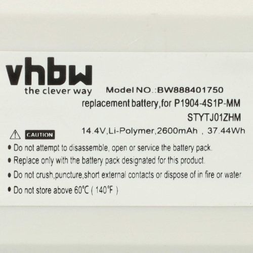 VHBW Battery for Dreame P1904-4S1P-MM - 2600 mAh, 14.4 V, Li-Ion