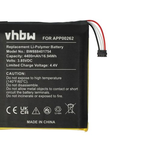VHBW Mobile Phone Battery Caterpillar APP00262, 1ICP8/59/66 - 4400 mAh 3.85 V Li-polymer - Smartphone Battery