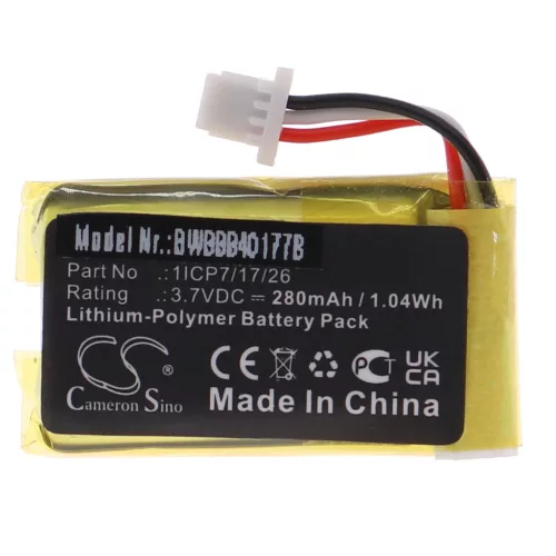 VHBW Video Doorbell Battery 1ICP7/17/26 - 280 mAh 3.7 V Li-Polymer