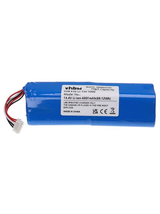 Akkumulátor Ecovacs 201-1913-4200, 201-1913-4201, S10-Li-144-5200 - 4800 mAh-hoz, 14,4 V, Li-Ion