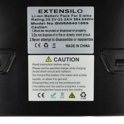 VHBW E-bike battery NKY210B02, NKY210B2, NKY224B02, NKY190B02 - 23.2 Ah 25.2 V Li-Ion, black