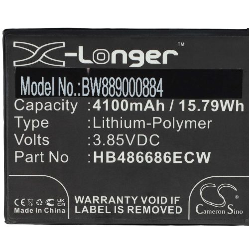 VHBW Mobile Phone Battery for Huawei HB486686ECW - 4100 mAh 3.85 V Li-Polymer - Smartphone Battery