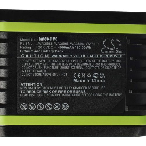 VHBW Electric Hand Tool Battery Worx WA3593, WA3401, WA3595, WA3596 – 4000 mAh, 20 V, Li-Ion