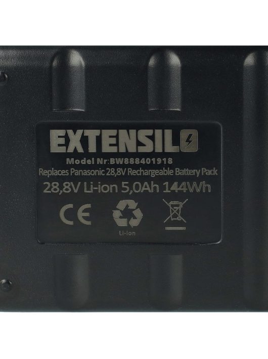 Elektromos kéziszerszámgép akkumulátor  Panasonic EZ9L80, EY9L80B, EY9L80 akkumulátort – 5000 mAh, 28,8 V, Li-Ion