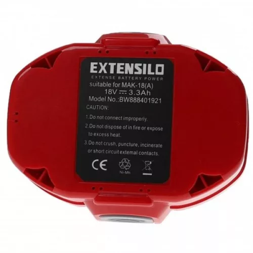 VHBW Electric Hand Tool Battery Makita 1835, 1822, 1833, 1823, 1835F, 1834 - 3300 mAh, 18 V, NiMH