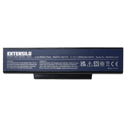 Notebook akkumulátor  Asus 70-NXH1B1000Z, 70-NX01B1000Z - 9000 mAh 11,1 V Li-Ion, fekete