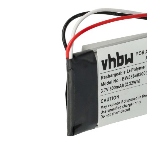 VHBW Vezeték nélküli fejhallgató akku Sennheiser 564546, AHB622540N1 - 600 mAh 3,7 V Li-polimer