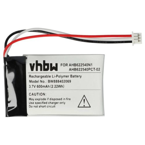 VHBW Vezeték nélküli fejhallgató akku Sennheiser 564546, AHB622540N1 - 600 mAh 3,7 V Li-polimer