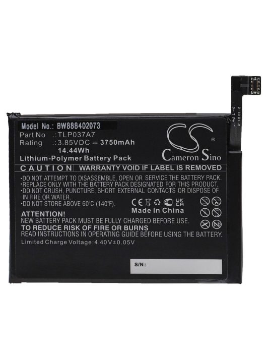 Mobiltelefon akkumulátor  Alcatel TLP037A7-hez - 3750 mAh 3,85 V Li-polimer