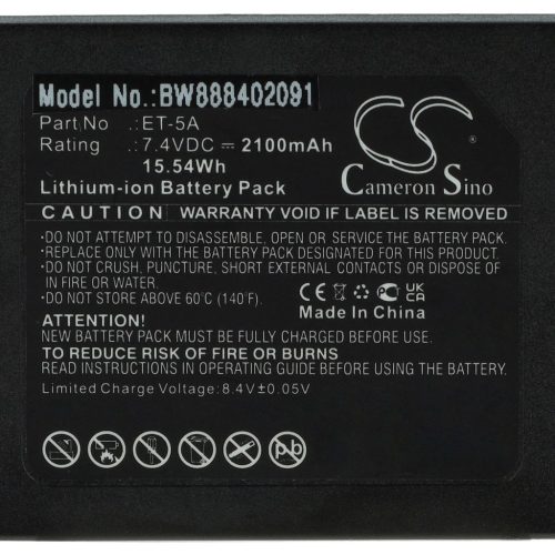 VHBW POS ET-5A Barcode Scanner Battery - 2100 mAh 7.4 V Li-Ion