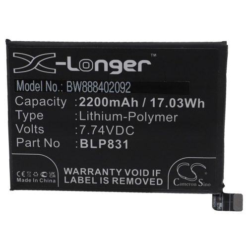 VHBW Mobile Phone Battery for Oppo BLP831 - 2200 mAh 7.74 V Li-Polymer - Smartphone Battery