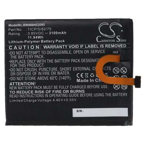 VHBW Mobile Phone Battery Umi 1ICP/5/82/75 - 3100 mAh 3.85 V Li-Polymer - Smartphone Battery