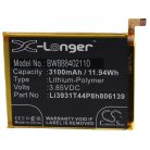 VHBW Mobile Phone Battery for ZTE Li3931T44P8h806139 - 3100 mAh 3.85 V Li-Polymer - Smartphone Battery