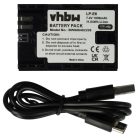 VHBW Canon LP-E6 Akku - 1600 mAh, 7,4 V, Li-Ion mit USB-C-Anschluss