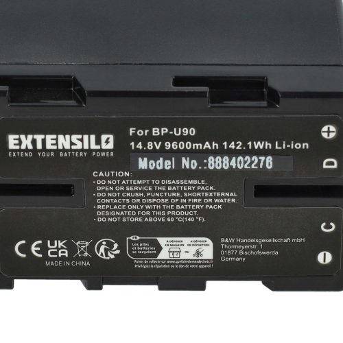 Sony BP-U95, BP-U90, BP-U30, BP-U60 akkumulátor - 9600 mAh, 14,8 V, Li-Ion