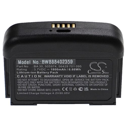 VHBW Sennheiser 505974, 56429 701 095, BA 30 - 1800 mAh 3,7 V Li-Ion Akkumulátor