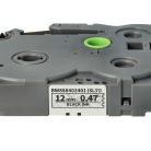 VHBW Brother TZe-MPSL31 Címkeszalag - 12 mm, Fekete-Fehér, Ezüst Csipkével