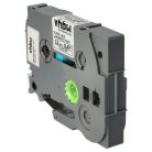 VHBW Brother TZe-MPSL31 Címkeszalag - 12 mm, Fekete-Fehér, Ezüst Csipkével