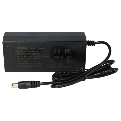 VHBW Power Adapter with 5.5 x 2.5 mm Connector for Various Electrical Devices - 200 cm 24 V