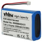 VHBW Alarmanlagenakku ABUS FUBT50000 - 2500 mAh 7,4 V Li-Polymer