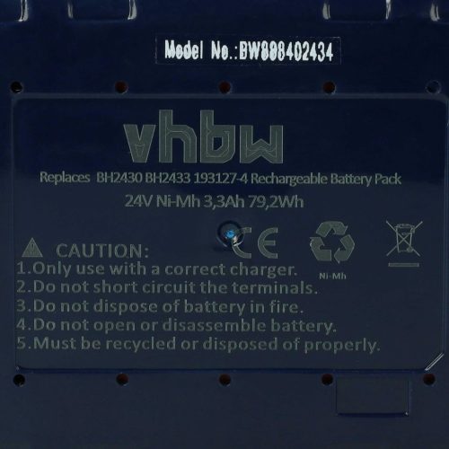 VHBW Electric Power Tool Battery Makita 193130-5, 193128-2, 193127-4, 193131-3 - 3300 mAh, 24 V, NiMH