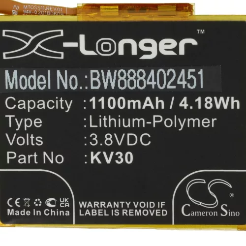 VHBW Mobile Phone Battery for Motorola KV30, SB18C40007 - 1100 mAh 3.8 V Li-Polymer