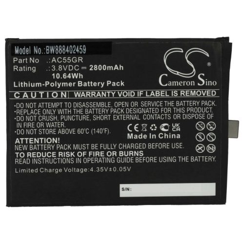 VHBW Mobile Phone Battery for Archos AC55GR - 2800 mAh 3.8 V Li-Polymer - Smartphone Battery
