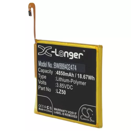 VHBW Mobiltelefon Akku für Motorola LZ50, SB18C74374 - 4850 mAh 3,85 V Li-Polymer