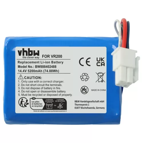 VHBW Akku Vorwerk 20884-1, 4NCR18650P2-C001A - 5200 mAh, 14,4 V, Li-Ion