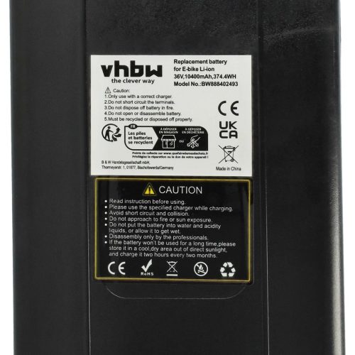 VHBW E-Bike Battery for Ansmann, Raleigh, MiFa and other models, Li-Ion, 36V, 10.4Ah, with charger