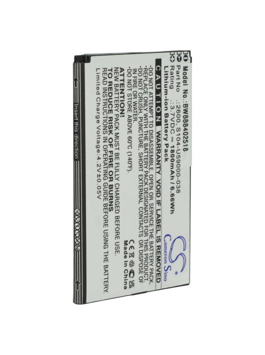 Mobiltelefon akkumulátor Wiko 2600, S104-U59000-038 - 1800 mAh 3,7 V Li-Ion - Okostelefon akkumulátor