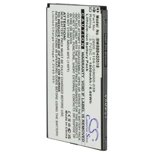 VHBW Mobile Phone Battery Wiko 2600, S104-U59000-038 - 1800 mAh 3.7 V Li-Ion - Smartphone Battery