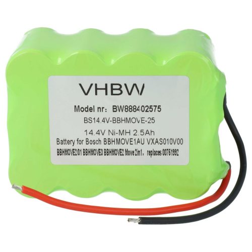 VHBW Akku Bosch GPRHC18SV007, FD8901, GP180SCHSV12Y2H, 00751992 - 2500 mAh, 14,4 V, NiMH