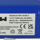 VHBW Akkumulátor iClebo EBKRWHCC00978, EBKRTRHB000118-VE - 3200 mAh, 14,4 V, Li-Ion számára