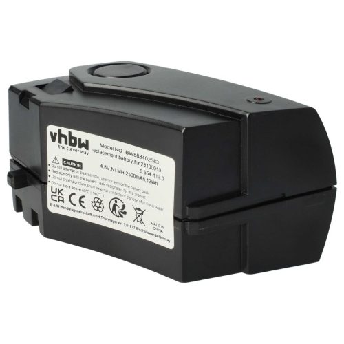 VHBW Battery for Kärcher GP 160SCHE, 1.258-505.0, 28100010, 6.654-118.0 - 2500 mAh, 4.8V, NiMH
