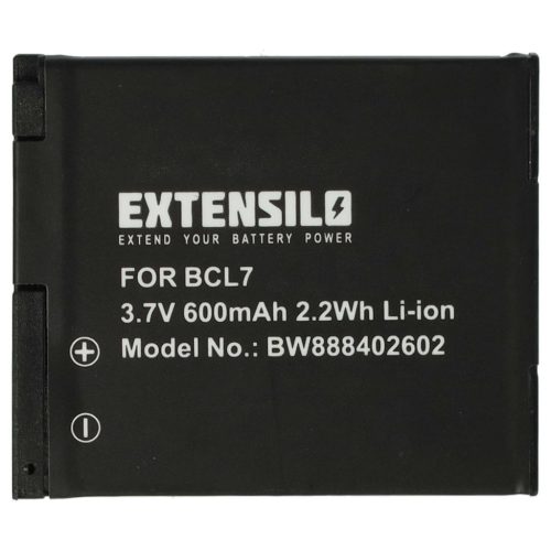 VHBW Panasonic DMW-BCL7, DMW-BCL7E Akku - 600 mAh, 3,7 V, Li-Ion