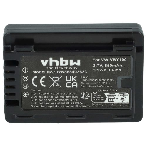 Panasonic VW-VBL090 akkumulátor - 850 mAh, 3,7 V, Li-Ion