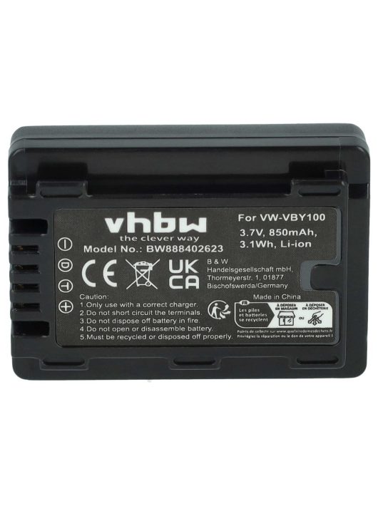 Panasonic VW-VBL090 akkumulátor - 850 mAh, 3,7 V, Li-Ion