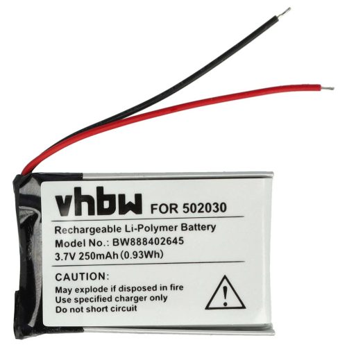 VHBW Fahrrad GPS Computer Akku für Bosch 502030 - 250 mAh 3,7 V Li-Polymer