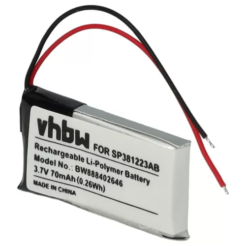 VHBW VR Brille Akku SP381223AB - 70 mAh 3,7 V Li-Polymer