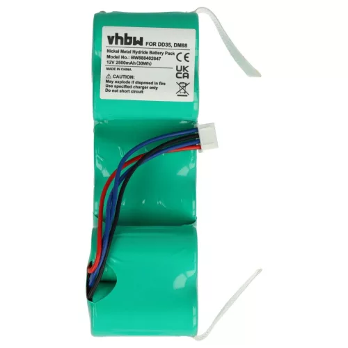 VHBW Akku Ecovacs DD4G, DM88, ZJ1517-HFR, 10002167, 10001568, DD3G - 2500mAh, 12V, NiMH