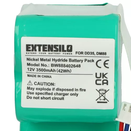 VHBW Akku Ecovacs DD4G, DM88, ZJ1517-HFR, 10002167, 10001568, DD3G - 3500mAh, 12V, NiMH