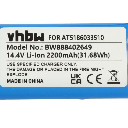 VHBW Battery for Ariete AT5186033510 - 2200 mAh, 14.4 V, Li-Ion