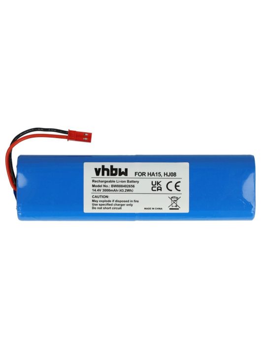 Akkumulátor iLife Ay-18650B4, 18650B4-4S1P-AGX-2, SUN-INTE-202 típusokhoz - 3000 mAh, 14,4 V, Li-Ion