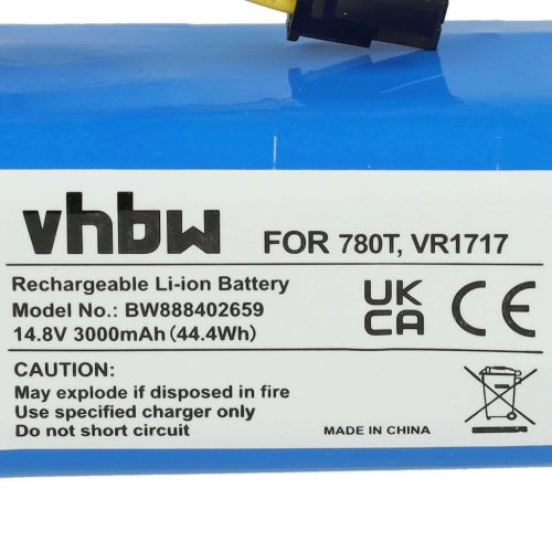 VHBW Battery for Bagotte BONA18650-MF1 - 3000 mAh, 14.8 V, Li-Ion