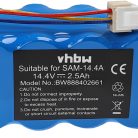 VHBW Samsung AP5576883, AP5579205, DJ63-01050A, DJ96-00113A Akku - 2500 mAh, 14,4 V, NiMH